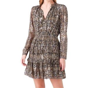 ba&sh Glen Metallic Party Dress Size Small